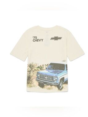 NWT Chevy ’75 Vintage Truck Cream Graphic T-Shirt Boys Size 18 XXL